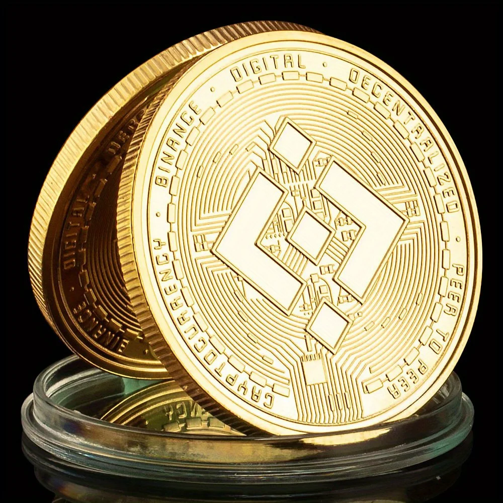 1 Piece BNB Cryptocurrency Metal Silvery Golden Plated Physical BNB Binance Coin Souvenir Commemorative Coin Collectible Gift