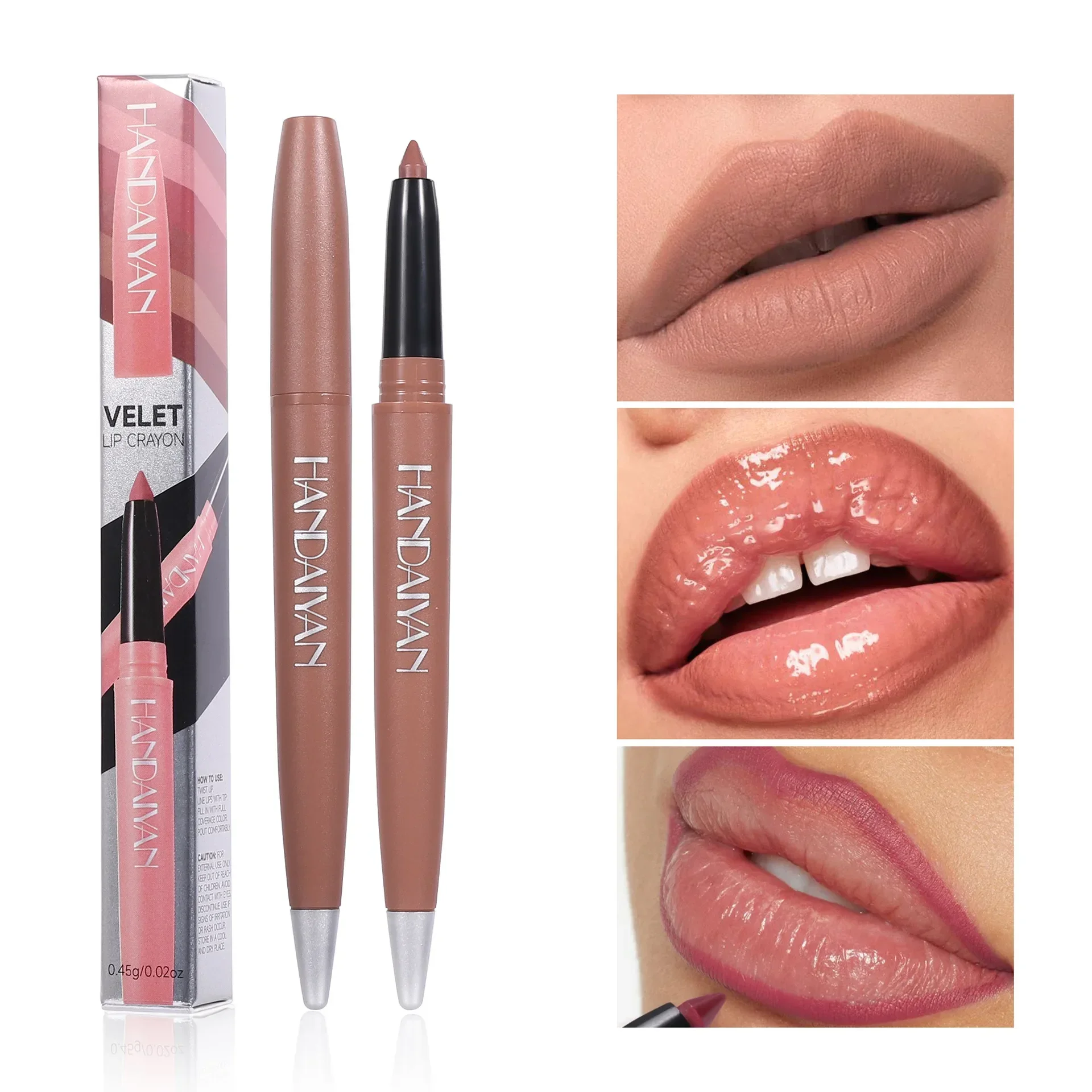 6-kolorowa kredka do ust Wodoodporna, długotrwała, aksamitna, matowa, wielokolorowa kredka do ust Korektor do ust Kosmetyki do wypełniania ust