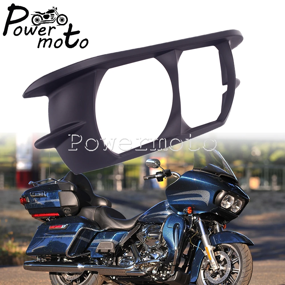 

For Harley Road Glide Ultra FLTRU CVO FLTRUSE FLTRX Special FLTRXS FLTRXSE 2015-20 Motorcycle Headlight Cover Fairing Dual Bezel