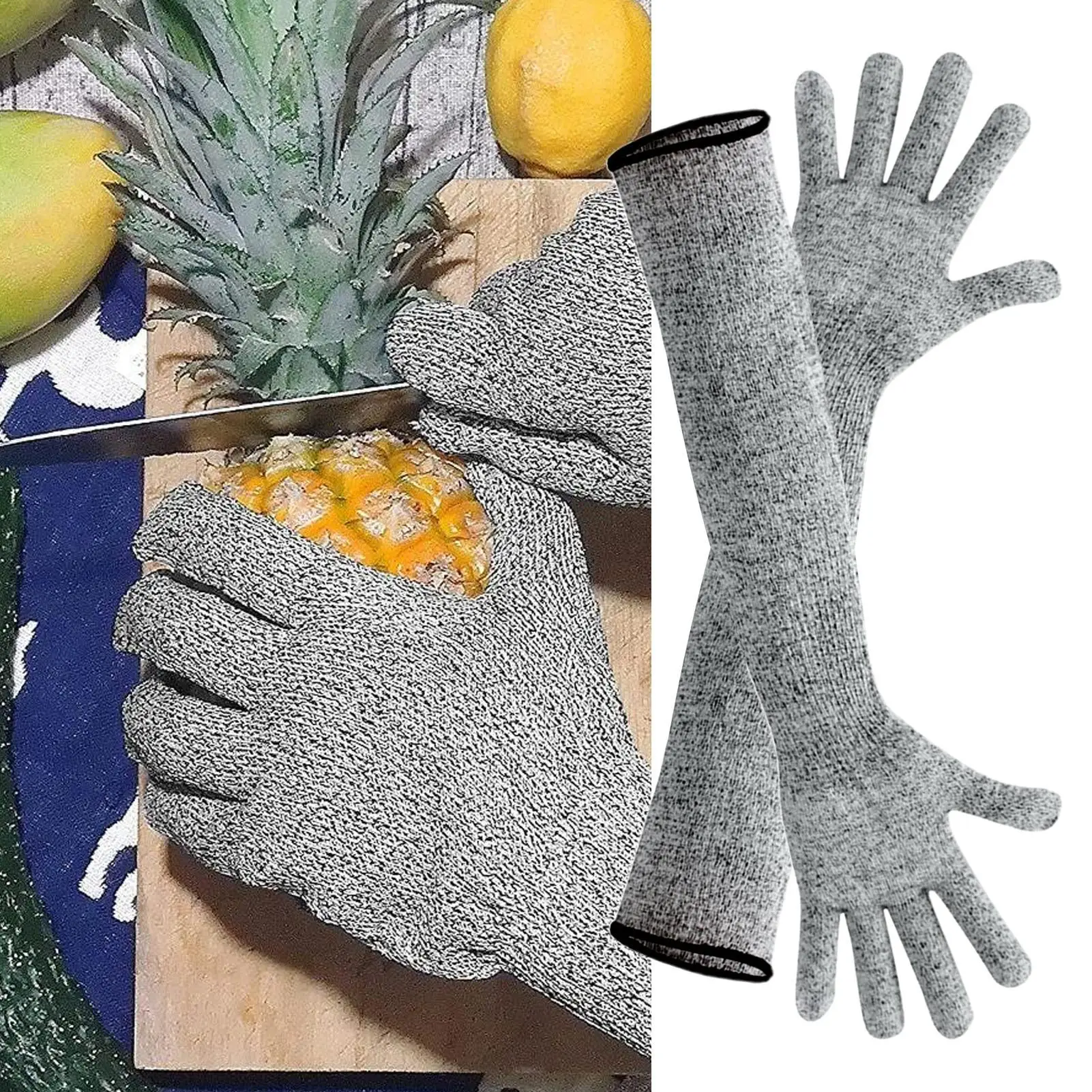 1 زوج HPPE قطع مقاومة المضادة للثقب العمل حماية الذراع غطاء للأكمام مكافحة قطع المستوى 5 قفازات العمل السلامة قطع قفازات #4