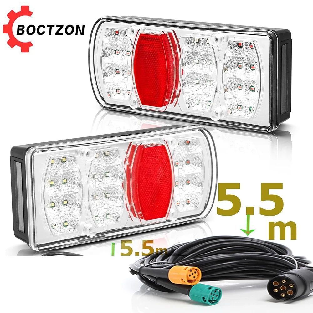 

1 комплект, 12 В, 7-контактный разъем, 5,5 м, жгут проводов, светодиодный задний фонарь, задний стоп-сигнал, указатель поворота, лампа номерного знака