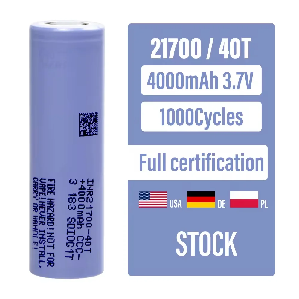 Victpower Original Battery 21700 4.0Ah INR21700-40T 4000mAh 30A 40T 3.7V High Discharge/large Capacity Lithium-ion Battery