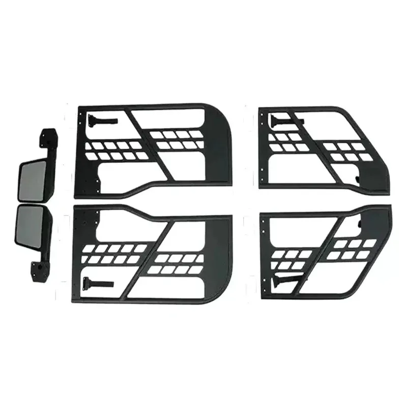 4 Pieces Tube Doors Half Doors with Mirrors and Hinges for Jeep Wrangler JK