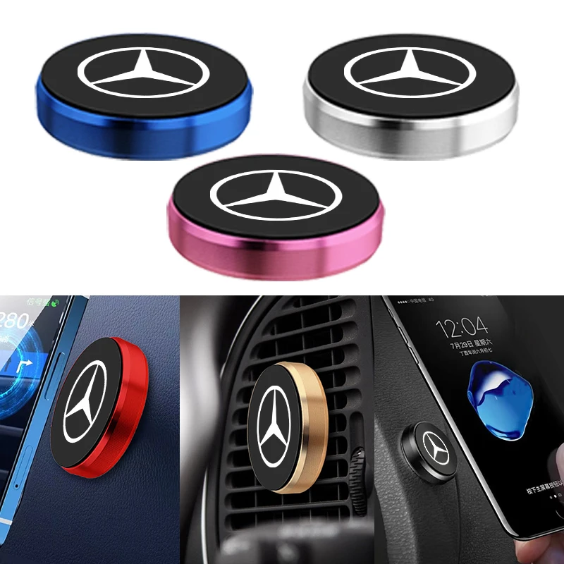 Round Magnetic Mobile Car Phone Holder For Mercedes Benz AMG W176 W202 W204 W205 W210 W211 W212 CLA CLK CLS GLA GLC Accessories