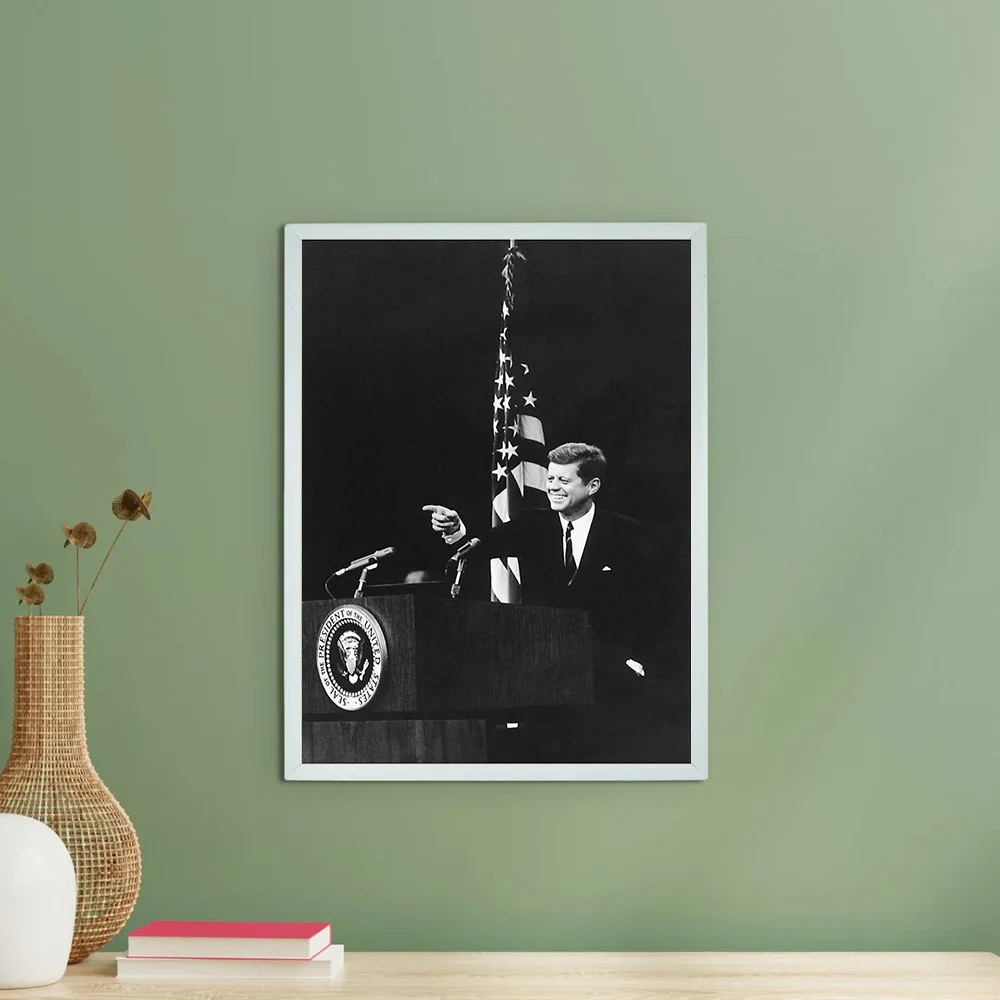 خمر كينيدي خطاب قماش جدار الفن التاريخ الرئاسي صورة ديكور المنزل هدية الرجعية الأمريكية السياسية أيقونة ملصق