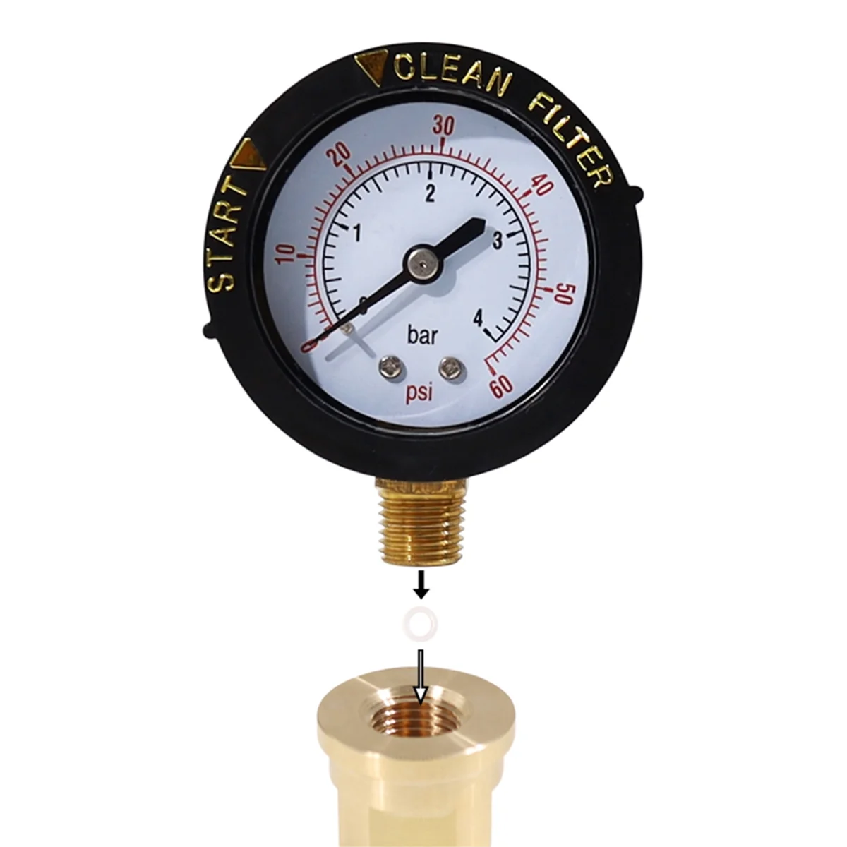 AAA87 R 0357200   Rakitan Katup Pelepas Pengukur Udara Sisipan Kuningan, untuk Filter Kolam dan Spa Zodiak Jandy, Seri JS, Seri CV/CL