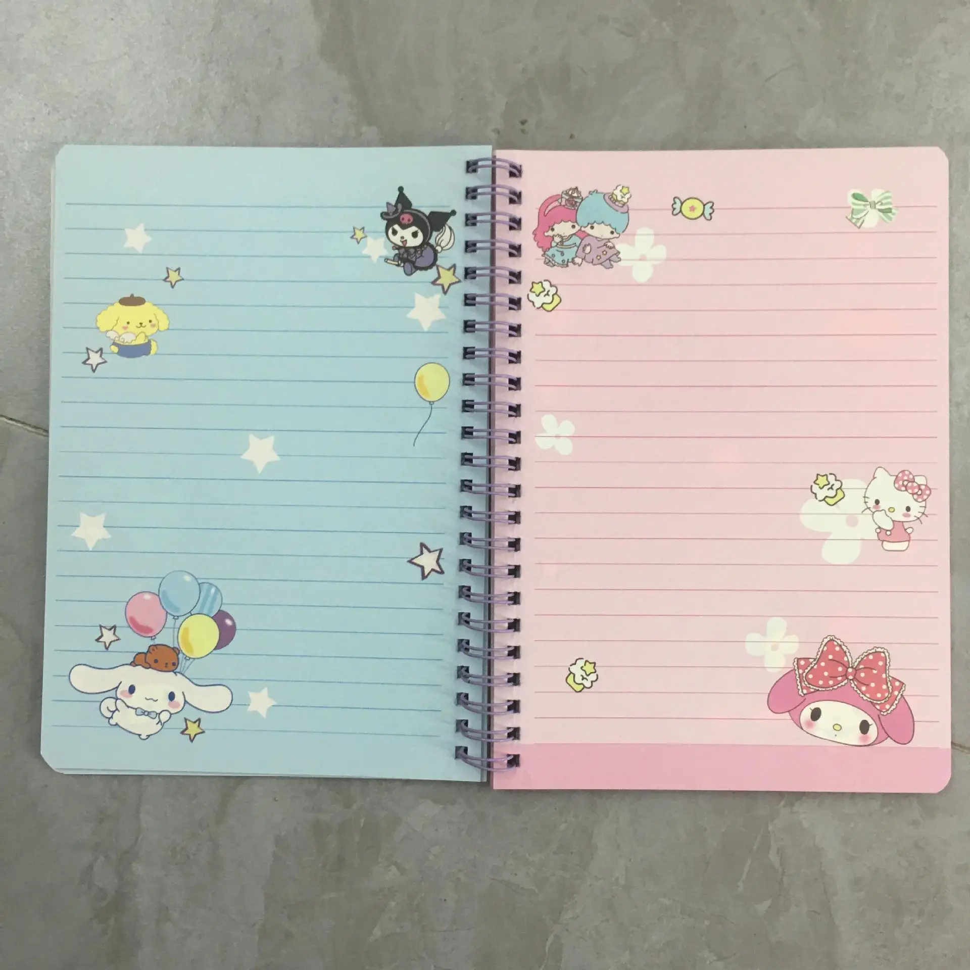 Sanrio Notepad Hellokitty My Melody Cinnamoroll Kuromi Cute Cartoon Sketchbook Diary for Drawing Notebook Office School Supplies