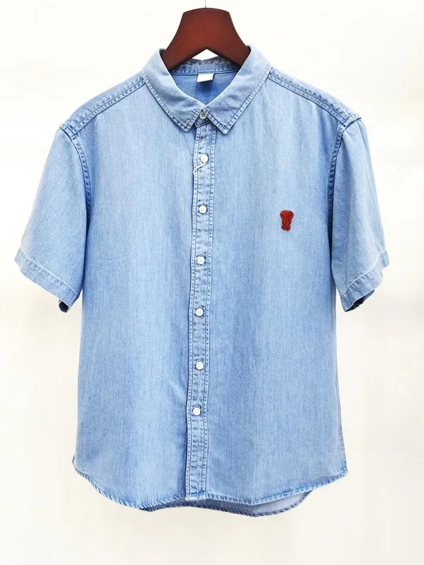 

Ultra-Soft Breathable Rceler Cotton Casual Loose Fit ort Sve irt Men's Summer Faion Comfortable Lightweight Button-Up