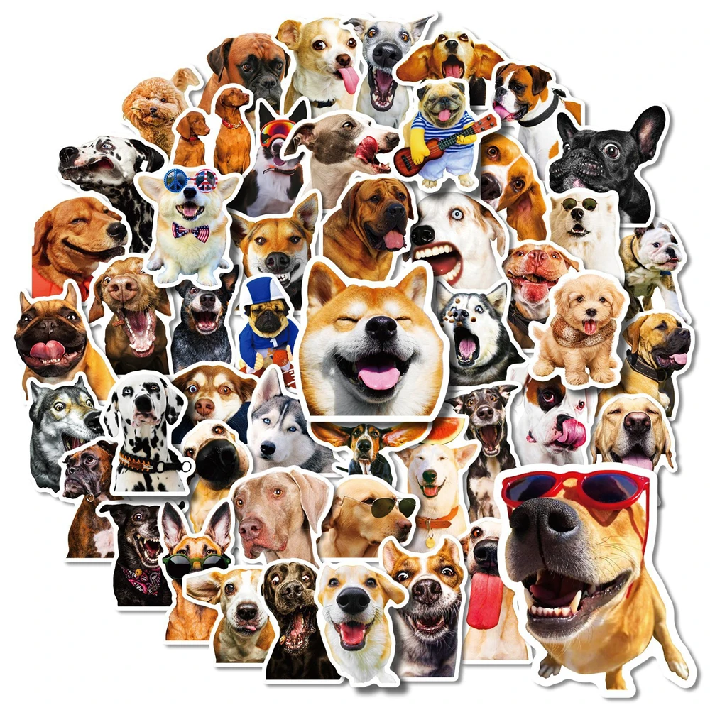 10/30/50PCS Cartoon Cute Pet Dog Animal Creative Graffiti Sticker Bike Skateboard Car Helmet Notebook Computer Wholesale