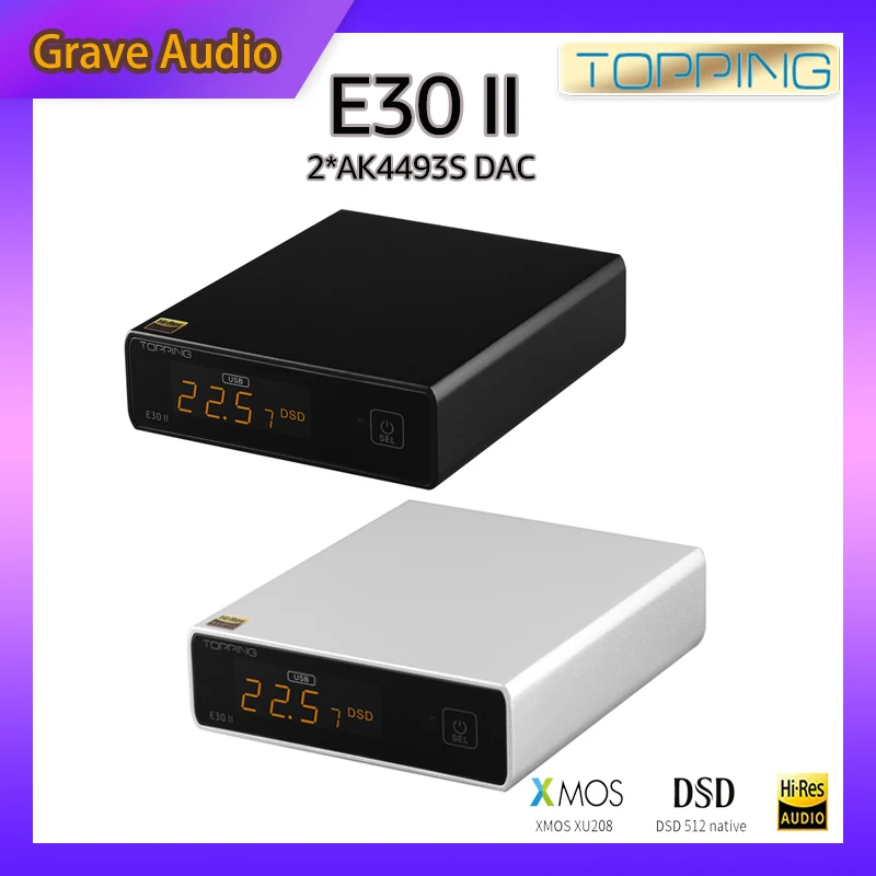 TOPPING E30 II ถอดรหัส 2 * AK4493S DAC Hi-Res Audio XMOS AU208 Touch การทํางาน E30II พร้อมรีโมทคอนโทรล Preamp DAC
