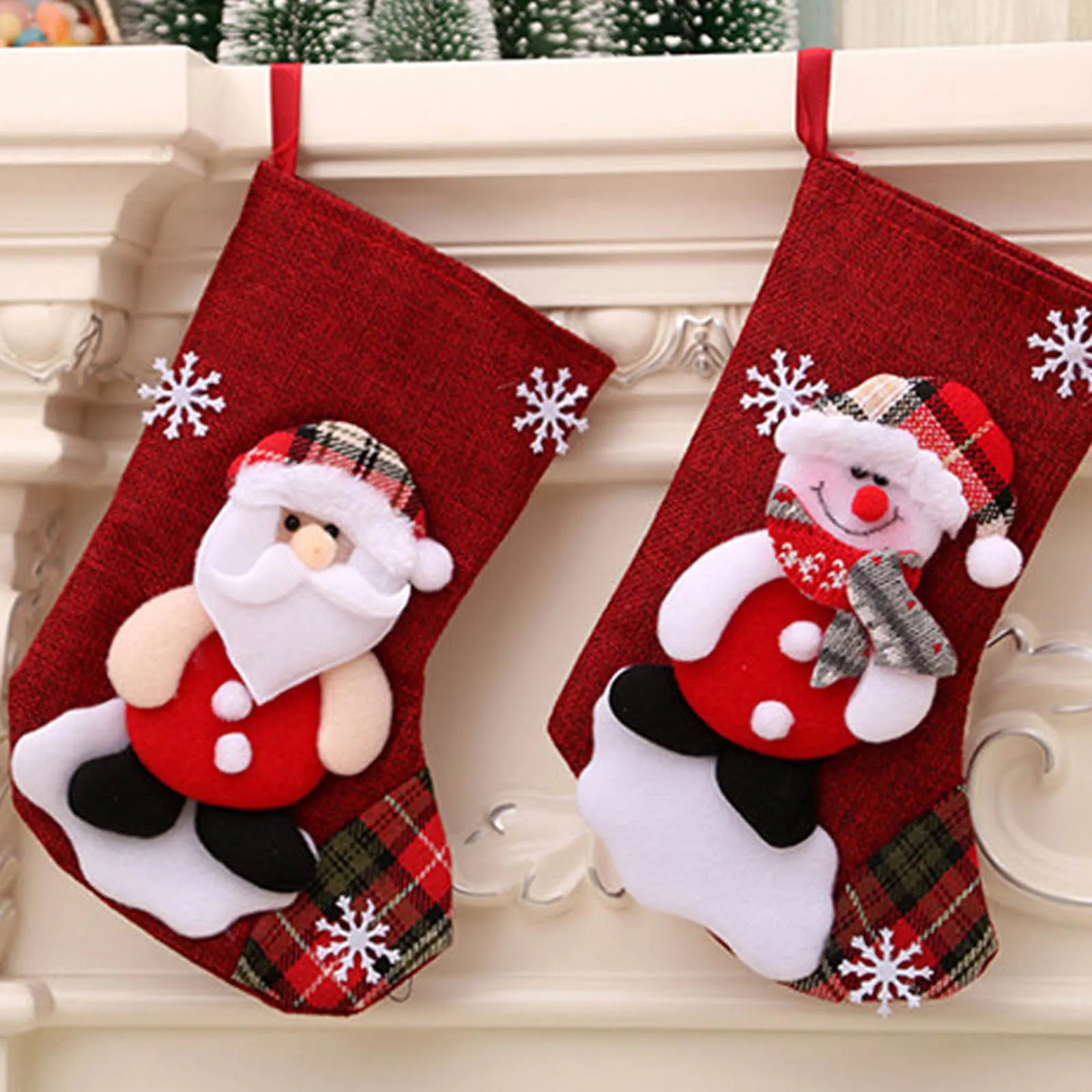 Kerstkousen voor kinderen Tassen Geschenken Herten Kerstman Sneeuwpop Beer Kerstsok Vakantie Kerstdecoratie Props