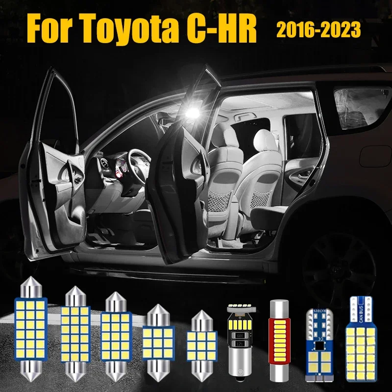 For Toyota C-HR CHR 2016 2017 2018 2019 2020 2021 2022 2023 Car LED Bulbs Interior Dome Lamp License plate Lights Accessories