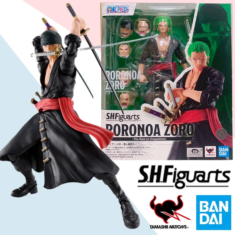 

Original Bandai Anime Action Figure One Piece SHFiguarts Roronoa Zoro Monkey D. Luffy Finished Model Kit Toy Gift for Children