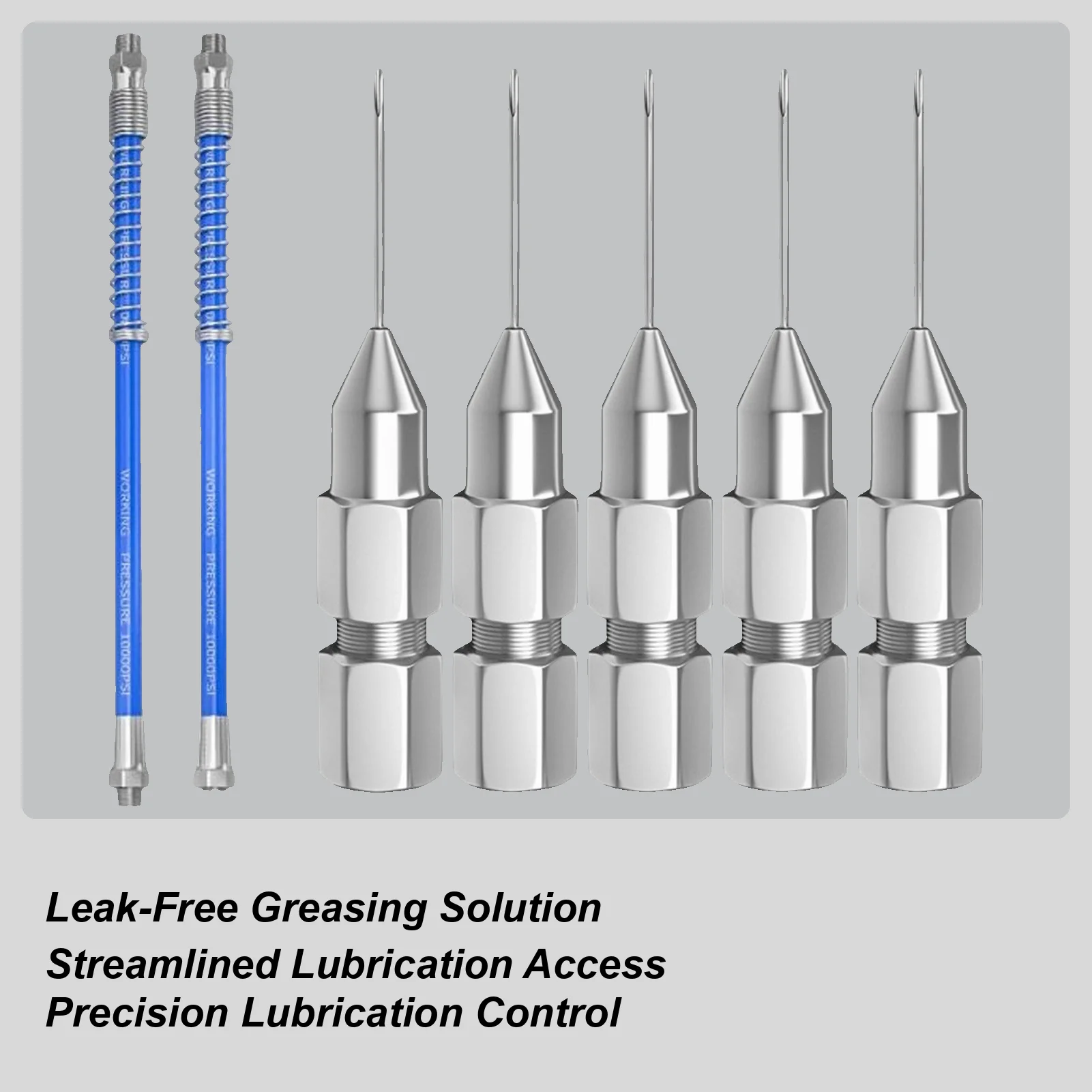 

Набор аксессуаров для смазочных игл, 5-компонентный съемный набор инструментов для обслуживания высокой твердости, насадки для смазочных игл для узких помещений