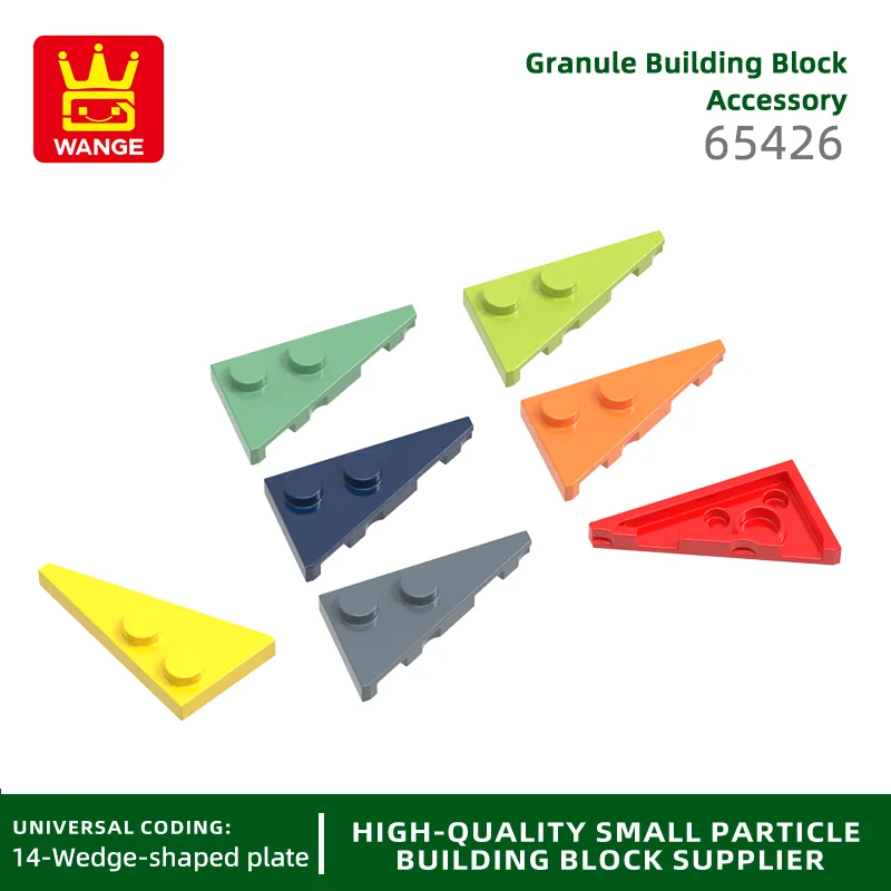 Wange187Pcs/lot65426 2x4 Wedge Plate Right PointedBuilding Blocks Moc Color Accessories Compatible with Brick DIY Spare Part Toy