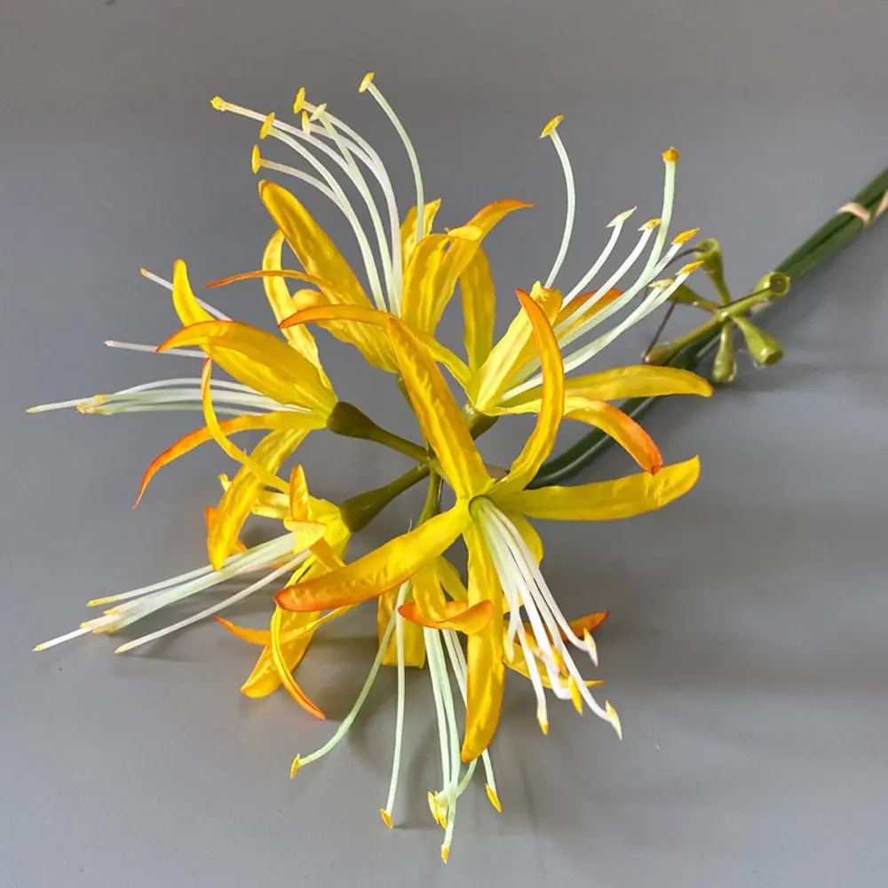 

60cm Artificial Higanbana Flower Branch Plastic Beautiful Silk Equinox Flower Real Touch Handmade Fake Flower Home Garden Decor