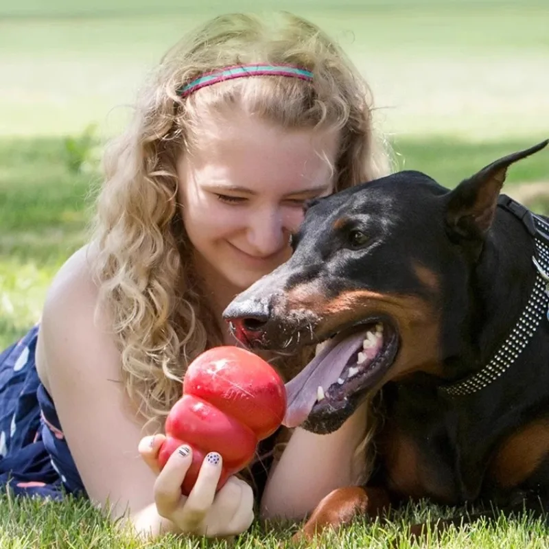 ‌Indestructible Dog Treat Ball Puzzle Gourd for Large Breeds, Natural Rubber Dishwasher Safe Stop Destructive Chewing