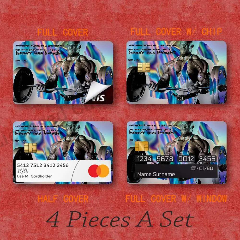 R-Ronnie C-Coleman Laser Film 4 In 1 Set Card Skin Stickers Full Half Cover Chip Window Credit Metro ID Cards