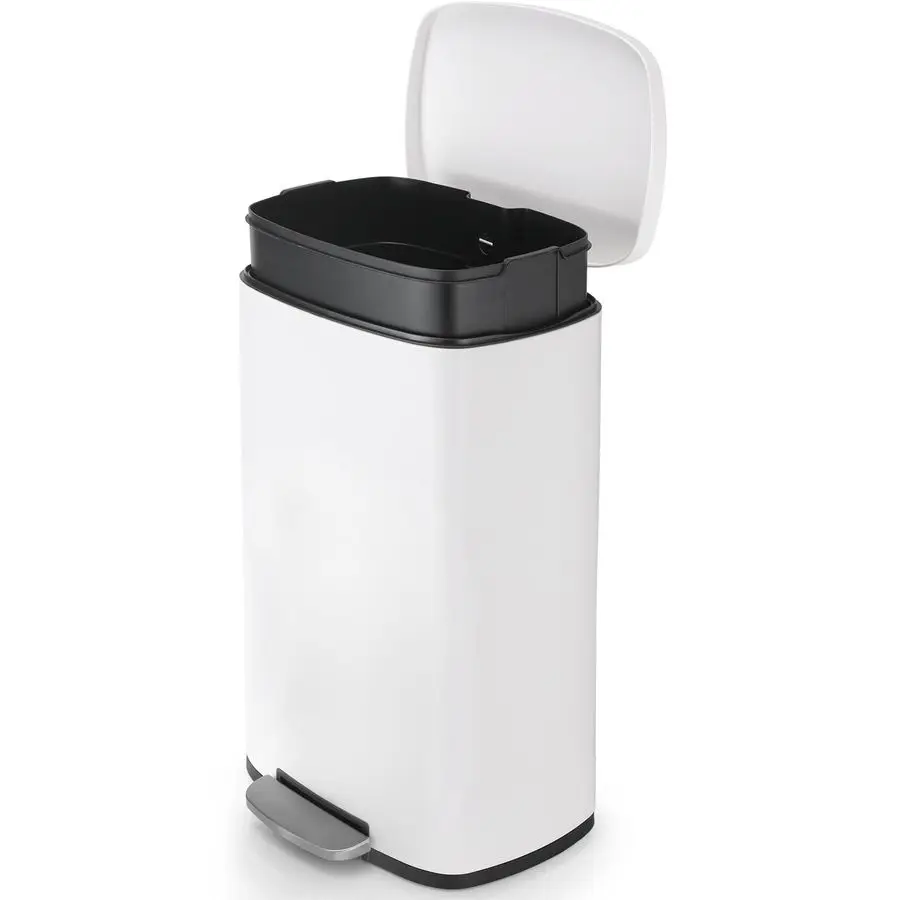 

Gal Kitchen Trash Can, 30L Recycling or Garbage Bin, Brushed Stainless Steel Waste Basket, SoftampQuiet Close Dustbin, with Step