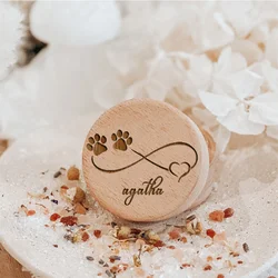 paw Love Custom Name Printing Pet Hair Memorial Boxes Cat Dog Teeth Wooden Carving Storage Box Pet Supplies Decor Memorial Gifts