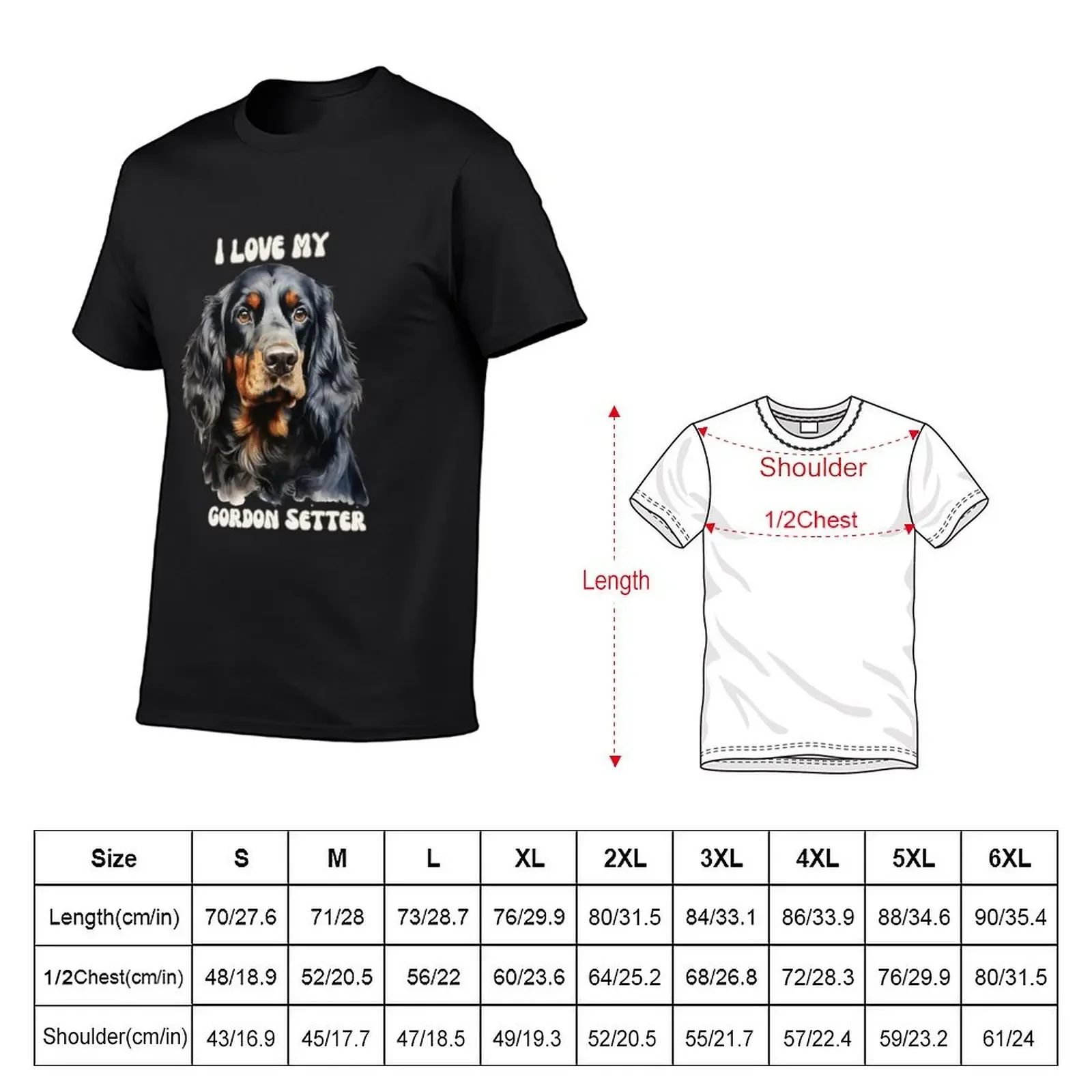 I love my Gordon Setter T-Shirt korean fashion Aesthetic clothing t shirts men