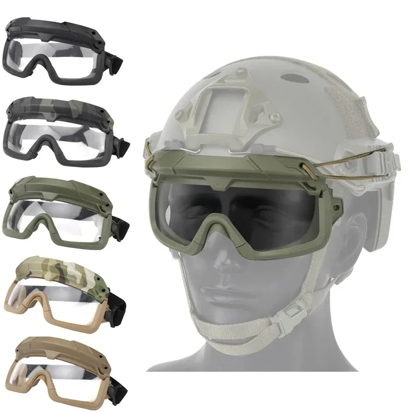 

Tactical Airsoft Paintball Goggles Windproof Anti Fog CS Wargame Hiking Protection Goggles Fits for Tactical Helmet