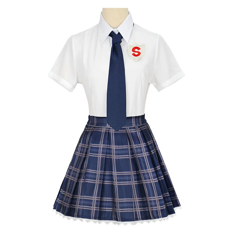 Calcinha e meia com cinto de liga anarquia cosplay traje peruca jk uniforme escolar chapéu saia camisa branca acessórios para o cabelo