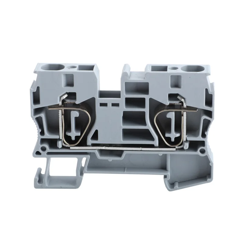 

10Pcs Lever Type Terminal Block ST-10, 10 Sq Mm Push-In Spring Clamp DIN Rail Mount Connector For Easy Wiring