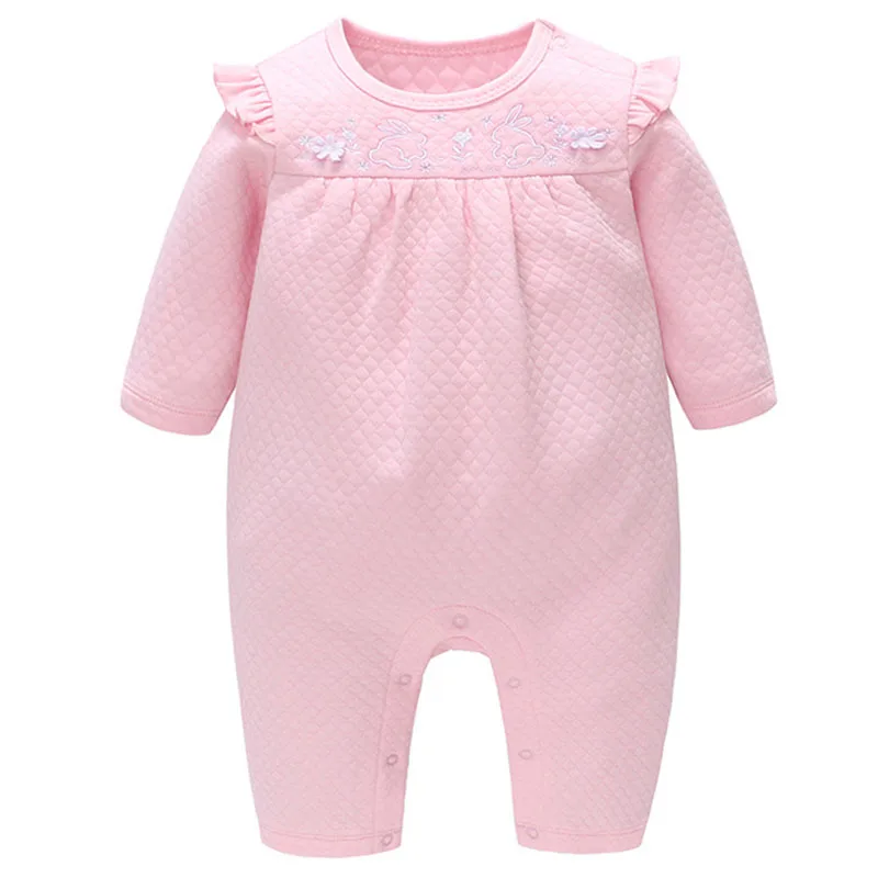 

Spring Autumn Rompers Infant Girl Clothes Korean Cartoon Cute Pink Cotton Long Sleeve Jumpsuits Newborn Items Baby stuff B026