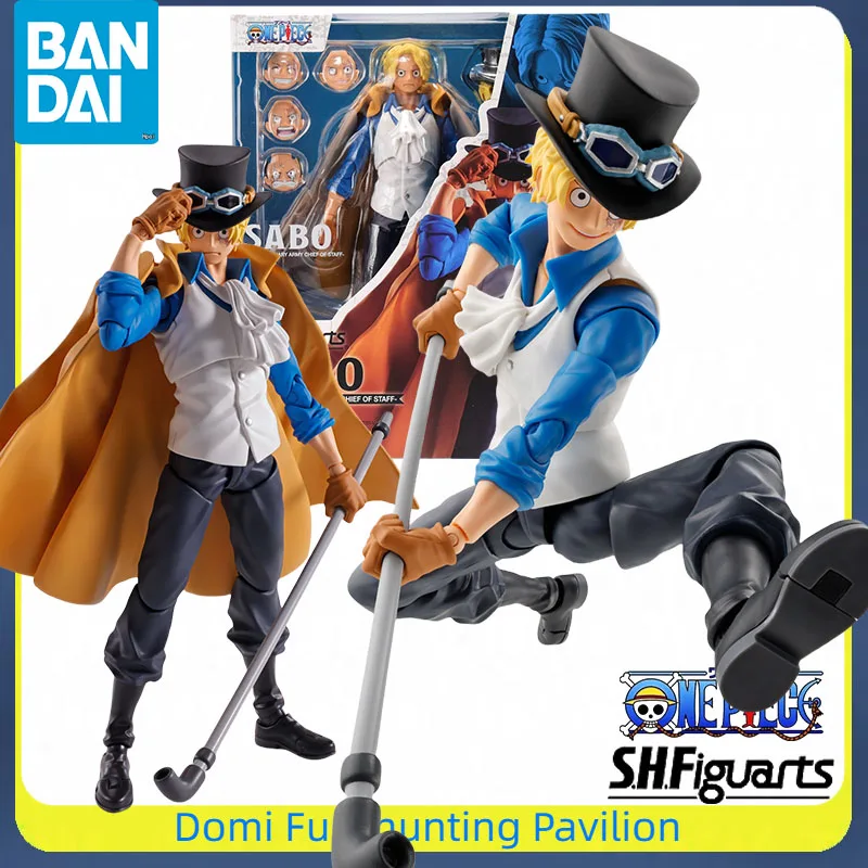 

Bandai Original SHF ONE PIECE Anime Figure SABO REVOLUTIONARY ARMY CHIEF OF STAFF Joint Movable Model Finished Collectible Toys