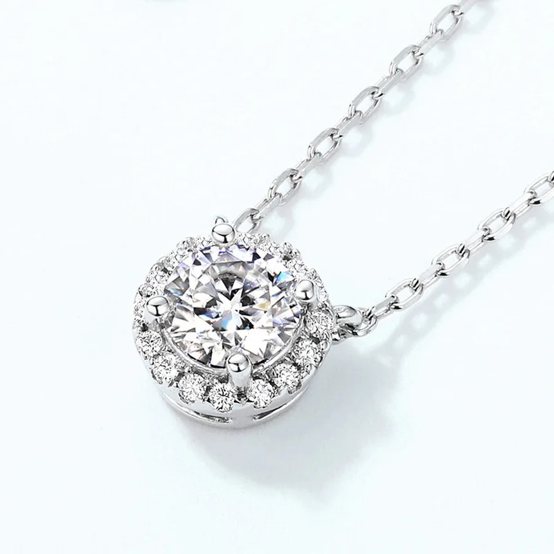 قلادة مويسانيتي من الفضة الإسترليني S925 جديدة، مجوهرات زفاف عصرية ومتعددة الاستخدامات على الطراز الأوروبي والأمريكي