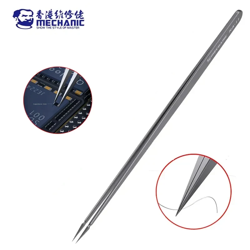 MECHANIC KA-11 Precision Non-magnetic Anti-adsorption Tweezers with Sharp Tips Are Suitable for Electronic Repair Tweezers Tools