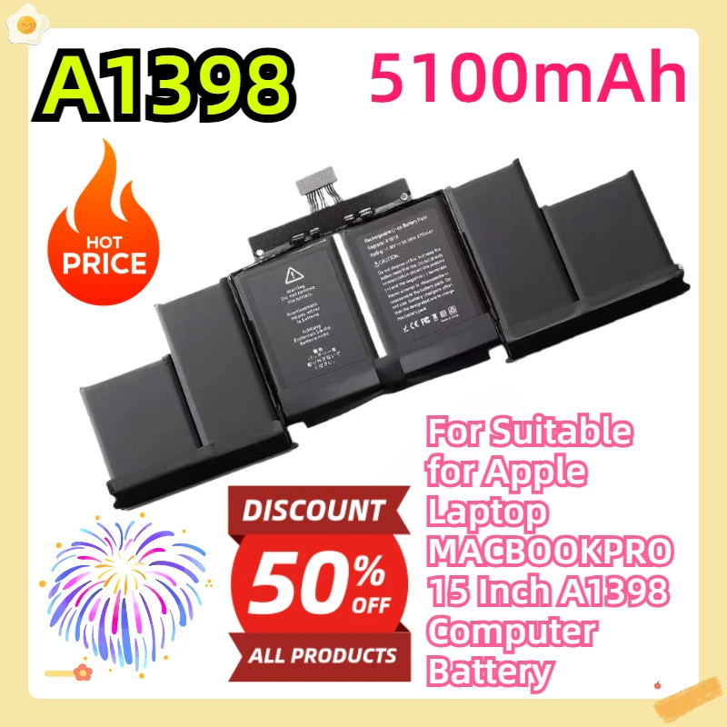 

For Apple Laptop MACBOOKPRO 15 Inch A1398 Computer Battery