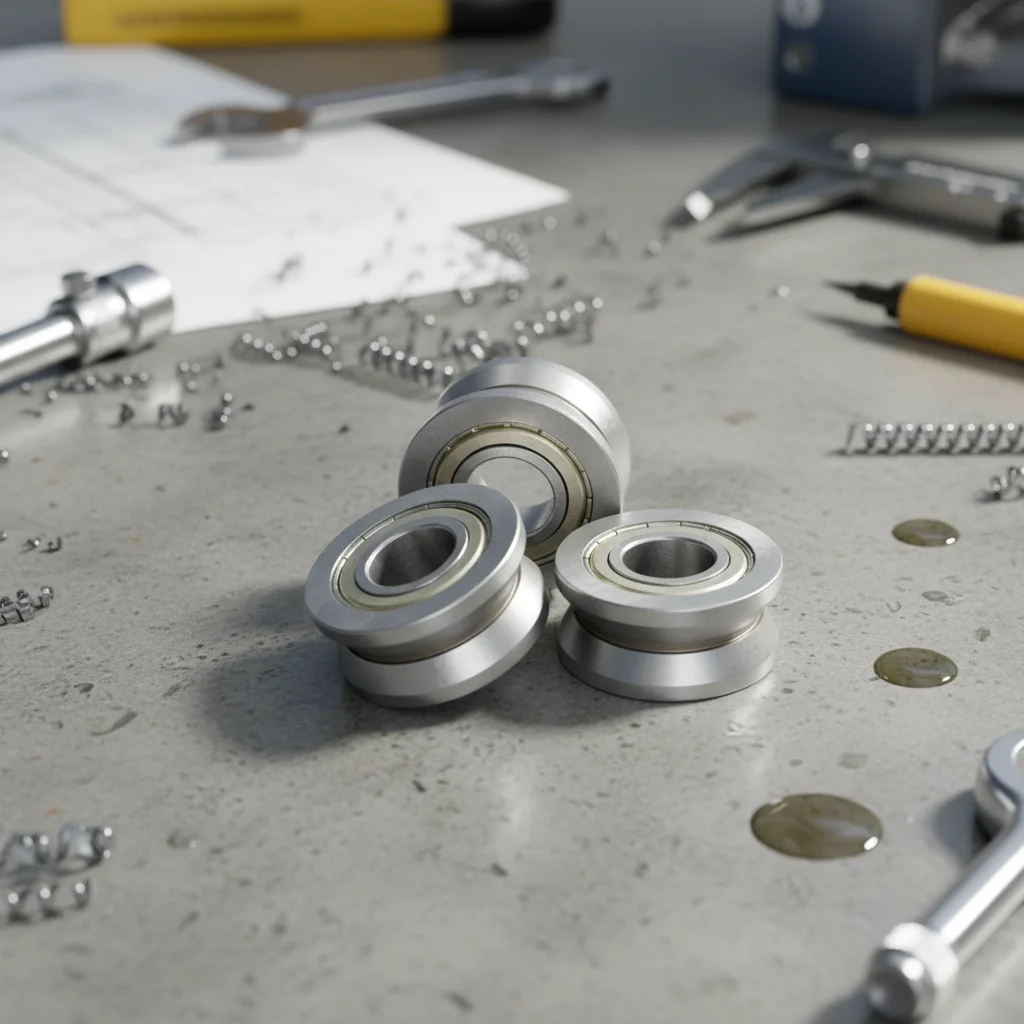 1 قطعة LV204-57 الأخدود جولة أسفل المسار بكرة تحمل بكرات منزلقة تحمل لأجزاء أداة الصناعية والتصوير الفوتوغرافي