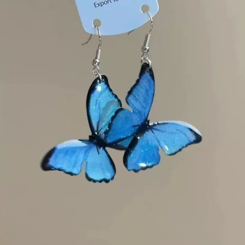 

Premium Blue Butterfly Faux Pearl Clip on Earrings for Non Pierced Ears Mosquito Coil Coil Clip Ethereal Forest Dreamy Women