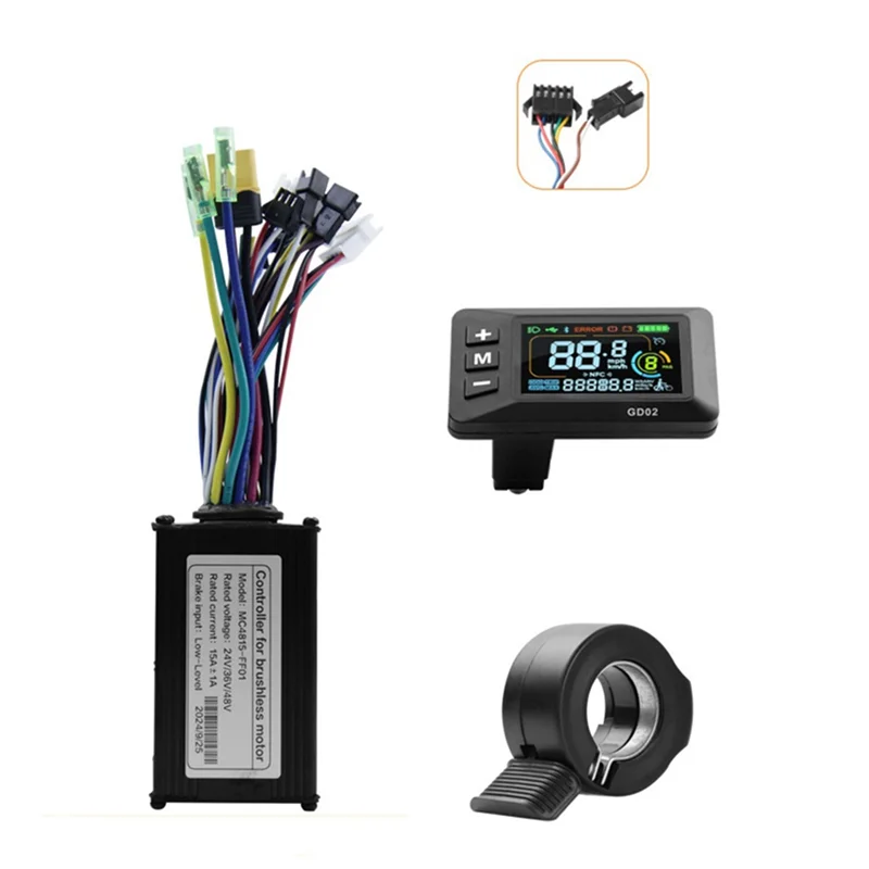 

B48B-36V 48V 15A Бесщеточный контроллер GD02 Метр ЖК-дисплей 24V-60V + комплект дроссельной заслонки для электрического скутера, ремонтный комплект для электронного велосипеда