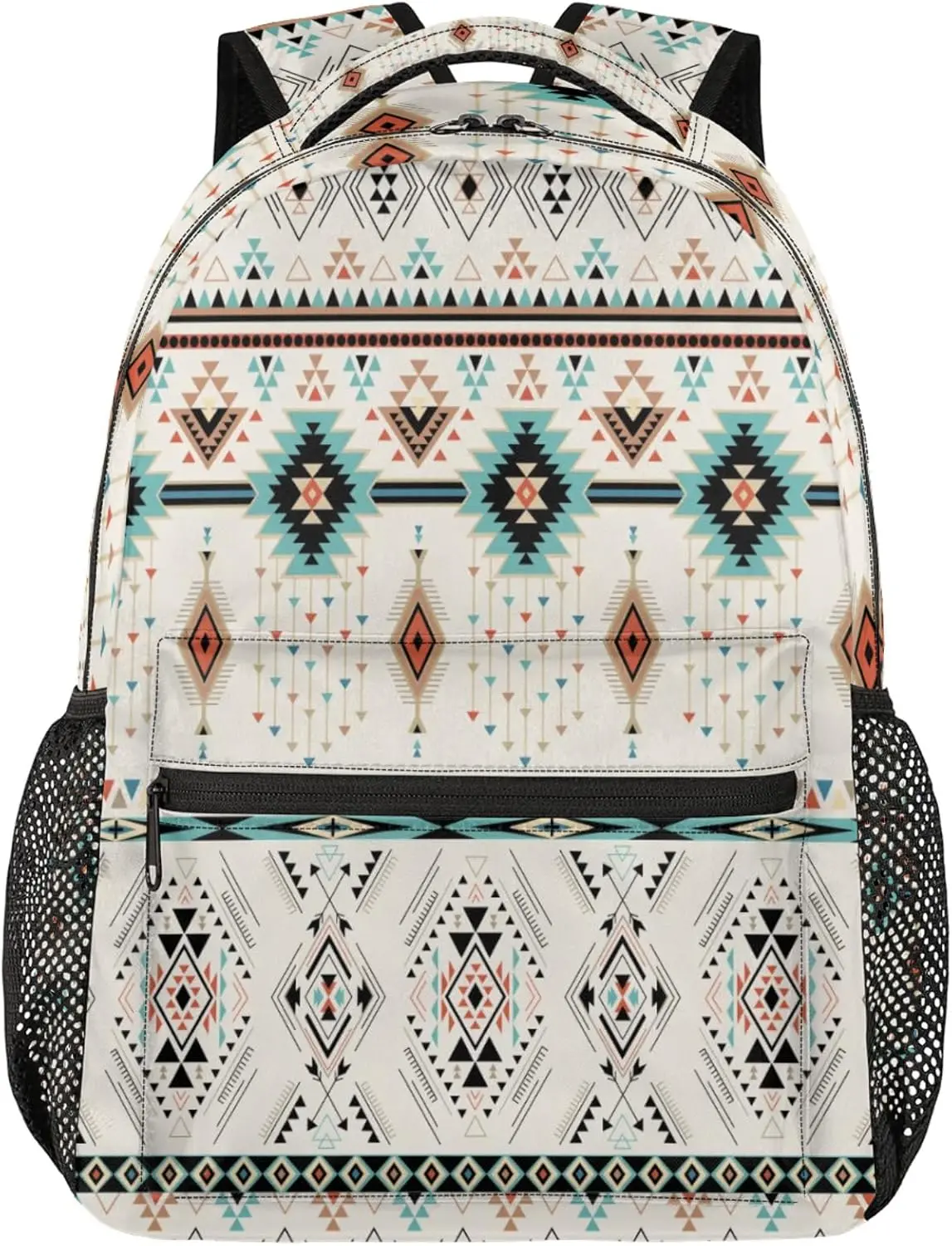 

School Backpack for Boys Girls- Large Waterproof Travel Daypack Laptop Backpack Schoolbag with Adjustable Padded Straps(Aztec)