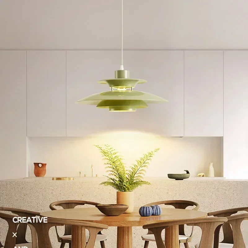 Japanese UFO Pendant Light Fixture Nordic Restaurant Chandelier Danish Design Room Decor Lamp Bedroom Beside Ceiling Lamps