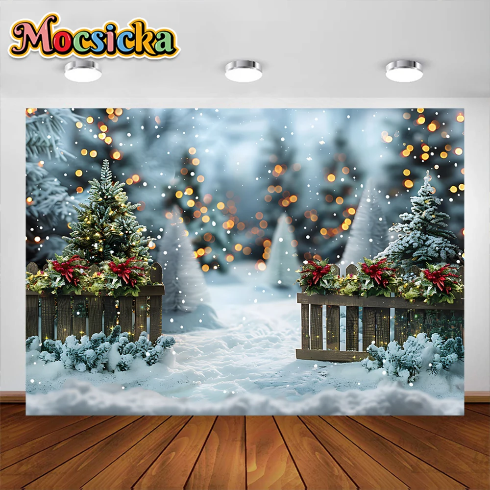 Merry Christmas Backdrops For Photography Xmas Fireplace Tree Gifts Baby Shower Family Party Background Studio Shoots Props