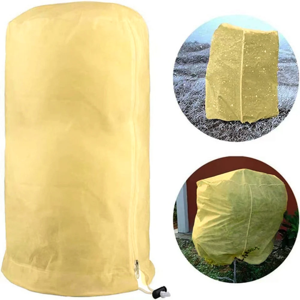 

Plant Cover Freeze Protection Cover With Zipper Drawstring Non-woven Fabrics Breathable For Trees, Shrubs, And Flowers