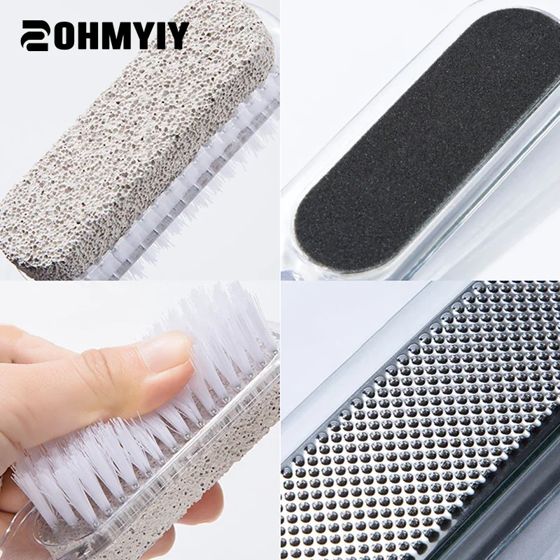 1 cepillo removedor de piel muerta de piedra pómez para pies multifunción 4 en 1 herramienta práctica producto de baño herramienta de pulido de pedicura