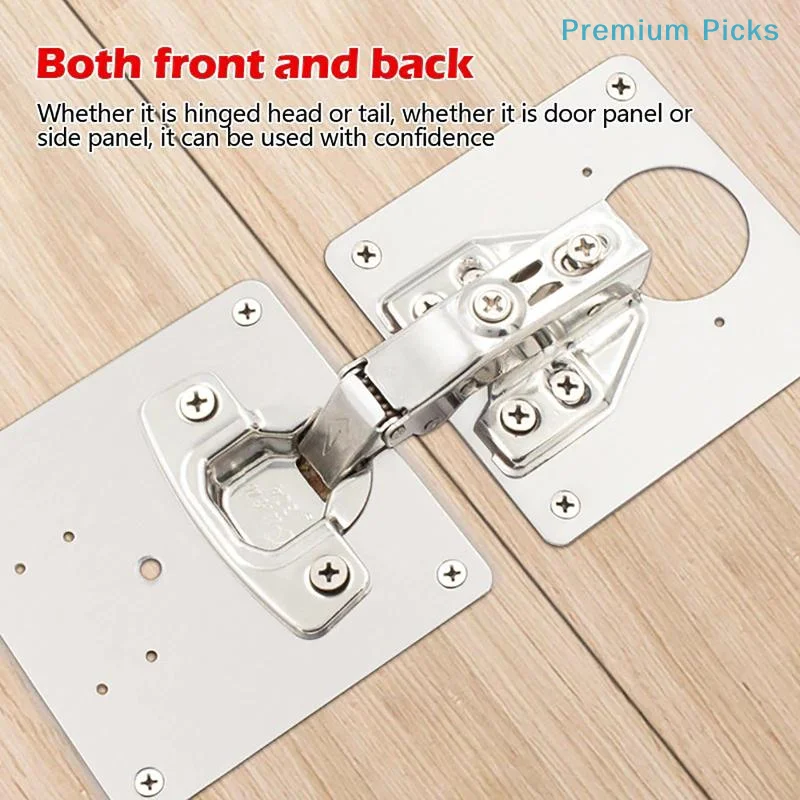 Stainless Steel Cabinet Hinge Repair Fixing Plates Rust Proof Easy Mount for Cupboard Wardrobe Kitchen Home Furniture Renovation