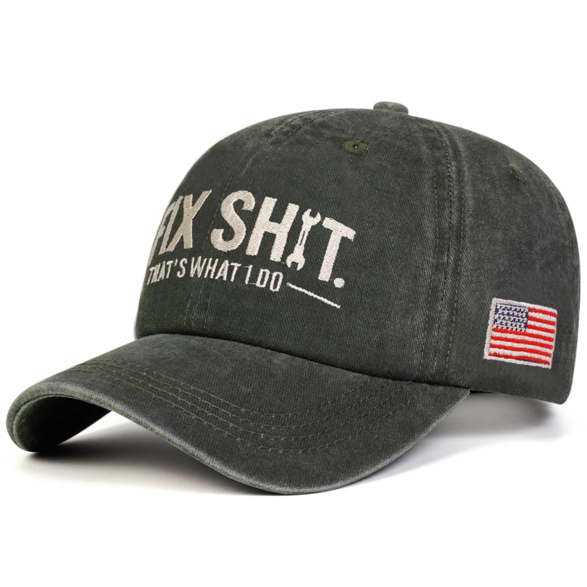 Unisex I FIX SHIT Baseballkappen mit Stickerei, für Frühling und Herbst, für den Außenbereich, verstellbare Freizeithüte, Sonnenschutzhut, Sportkappe – Detail 6
