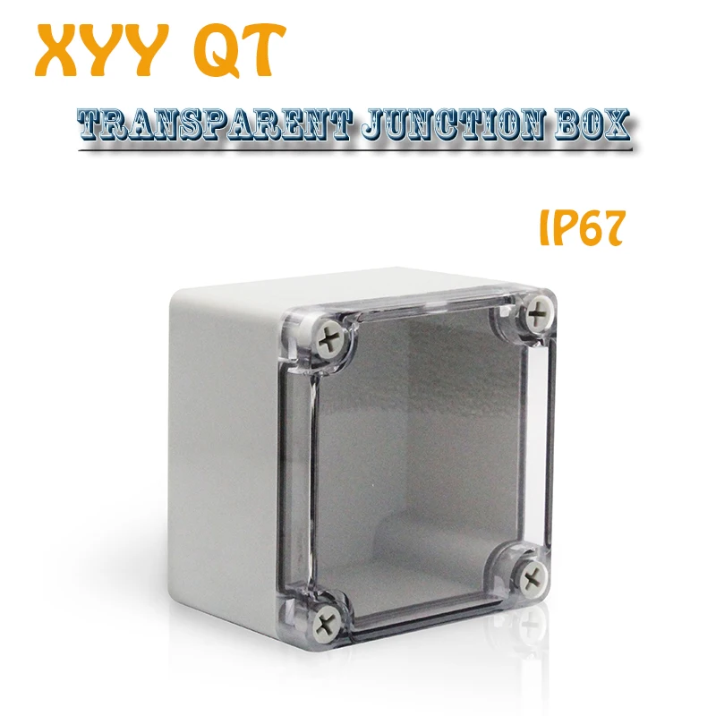 AT Transparent Cover Plastic Waterproof Junction Box Outdoor Sealed Box Outdoor Power Box Cable Distribution Box Exposed Install