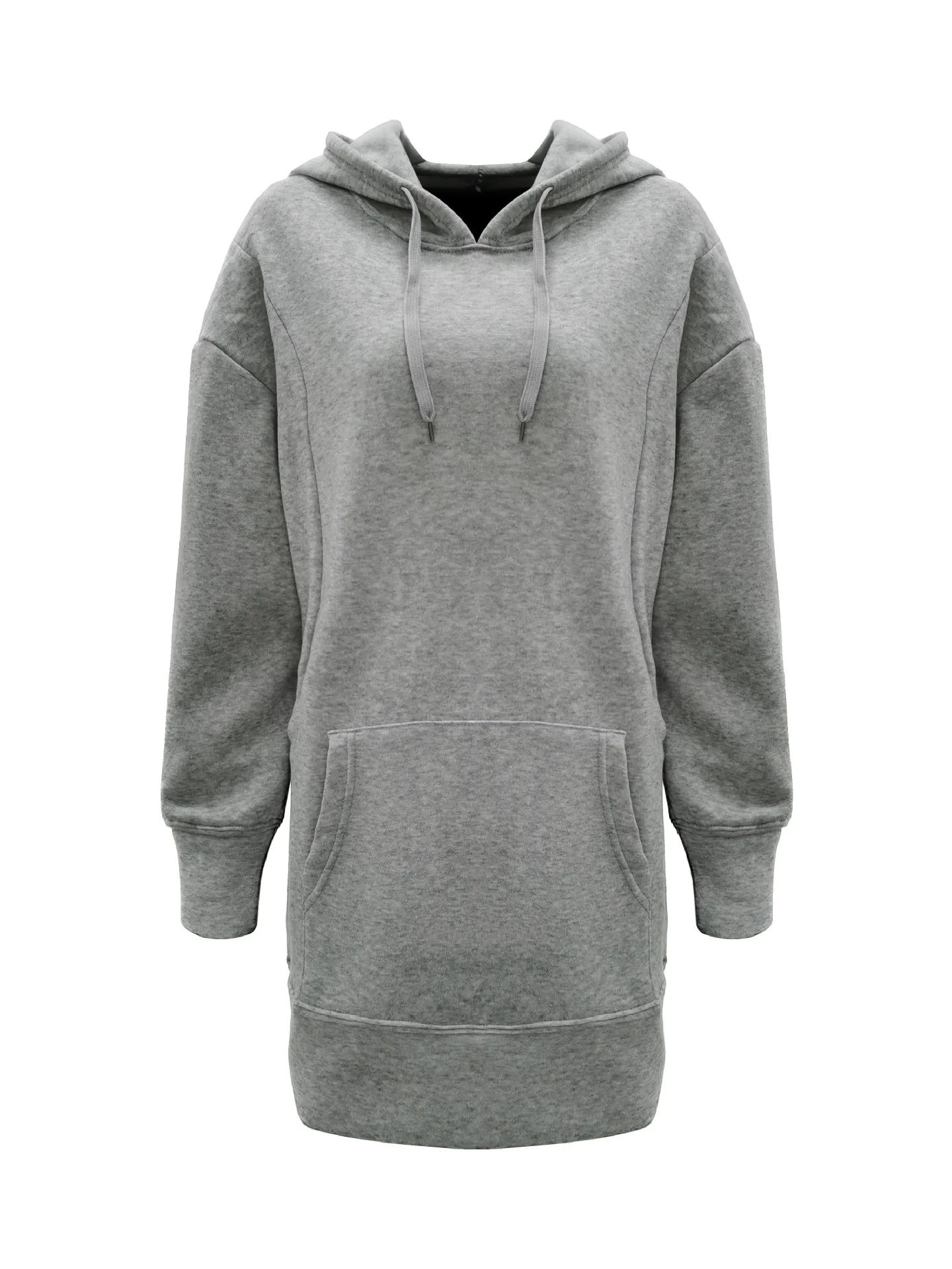 Oversized Hoodie Dress Women Loose Long Sleeve Pocket Drawstring Sweatshirt Dress Casual Streetwear Daily Wear Warm Pullover