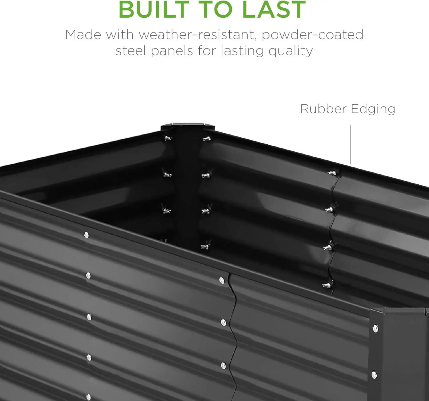 سرير حديقة مرفوع معدني خارجي مقاس 4 × 2 × 2 قدم صندوق زراعة الجذر العميق للخضروات والزهور والأعشاب بسعة 119 جالون رمادي #6