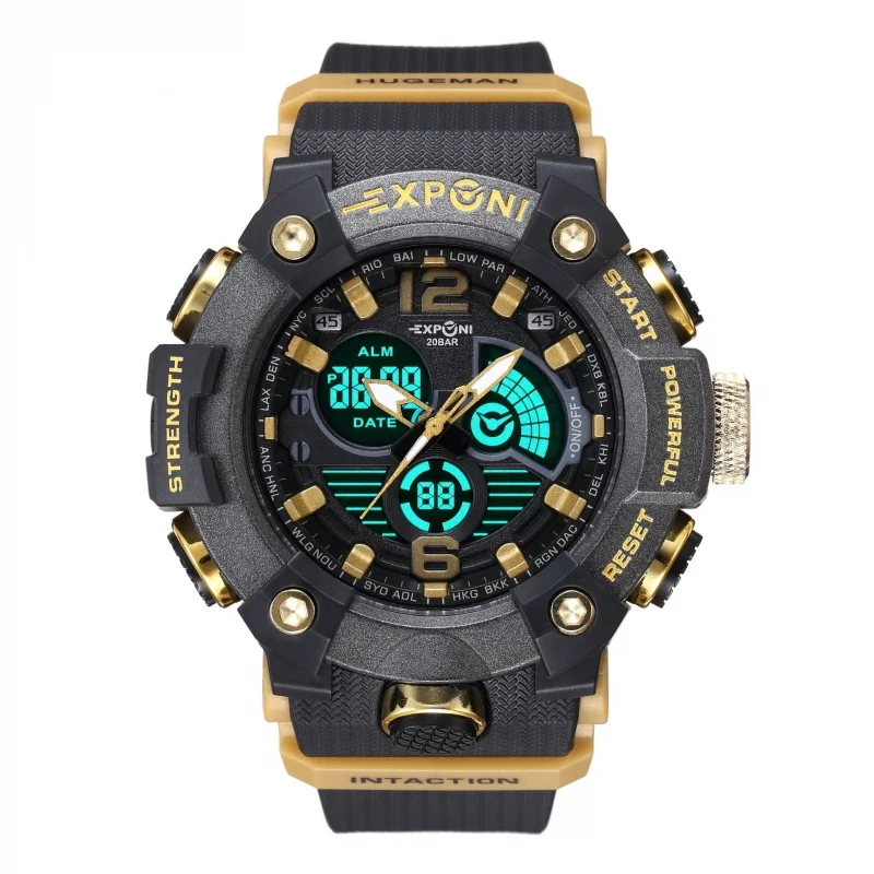 EXPCNIElectronic Watch Fashion Waterproof Men's Sports Couple Children's Double Display Watch-Border Supply