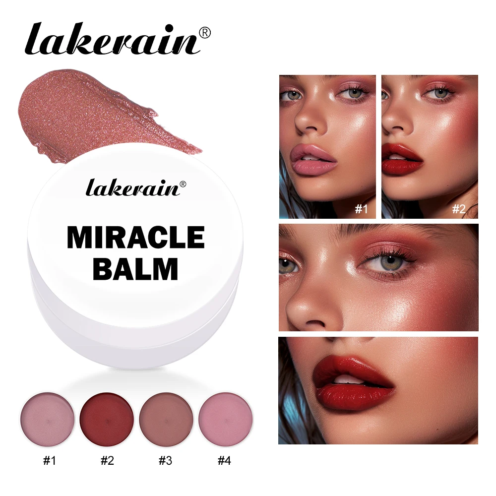 3 In 1 Solid Pearl Blush Cream Monochrome Woman Blush Paste Cheek Ulti-purpose For Eyes Lips Makeup Blush Stick Korean Cosmetics