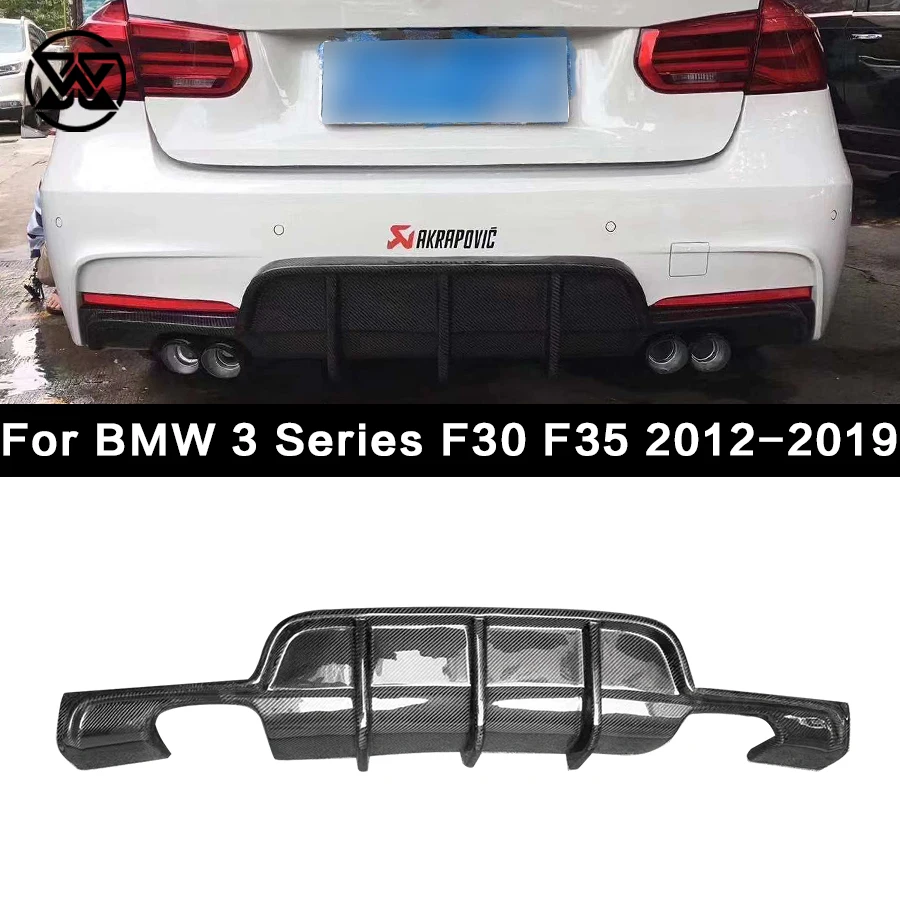 For BMW 3 series F30 F35 2012-2019 Carbon Fiber Rear Lip Splitter Car Rear Bumper Diffuser Lip Spoiler Extension Cover Body Kit