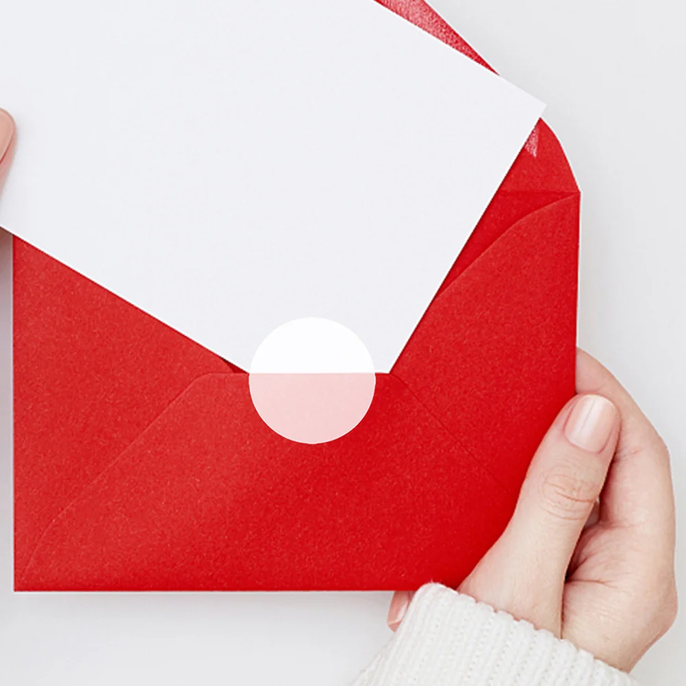 2 Rolls Clear Transparent Round Sealing Stickers Adhesive Packaging Label Stickers for Gift Wrapping Party Clear Round Sticker